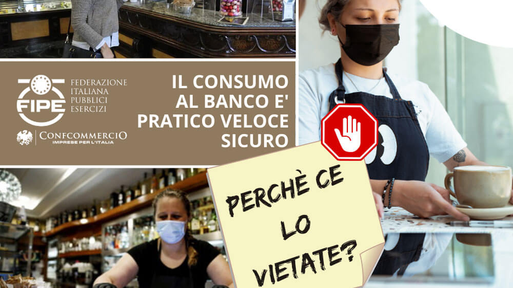 Consumazione al banco, nuova protesta Fipe in tutta Italia